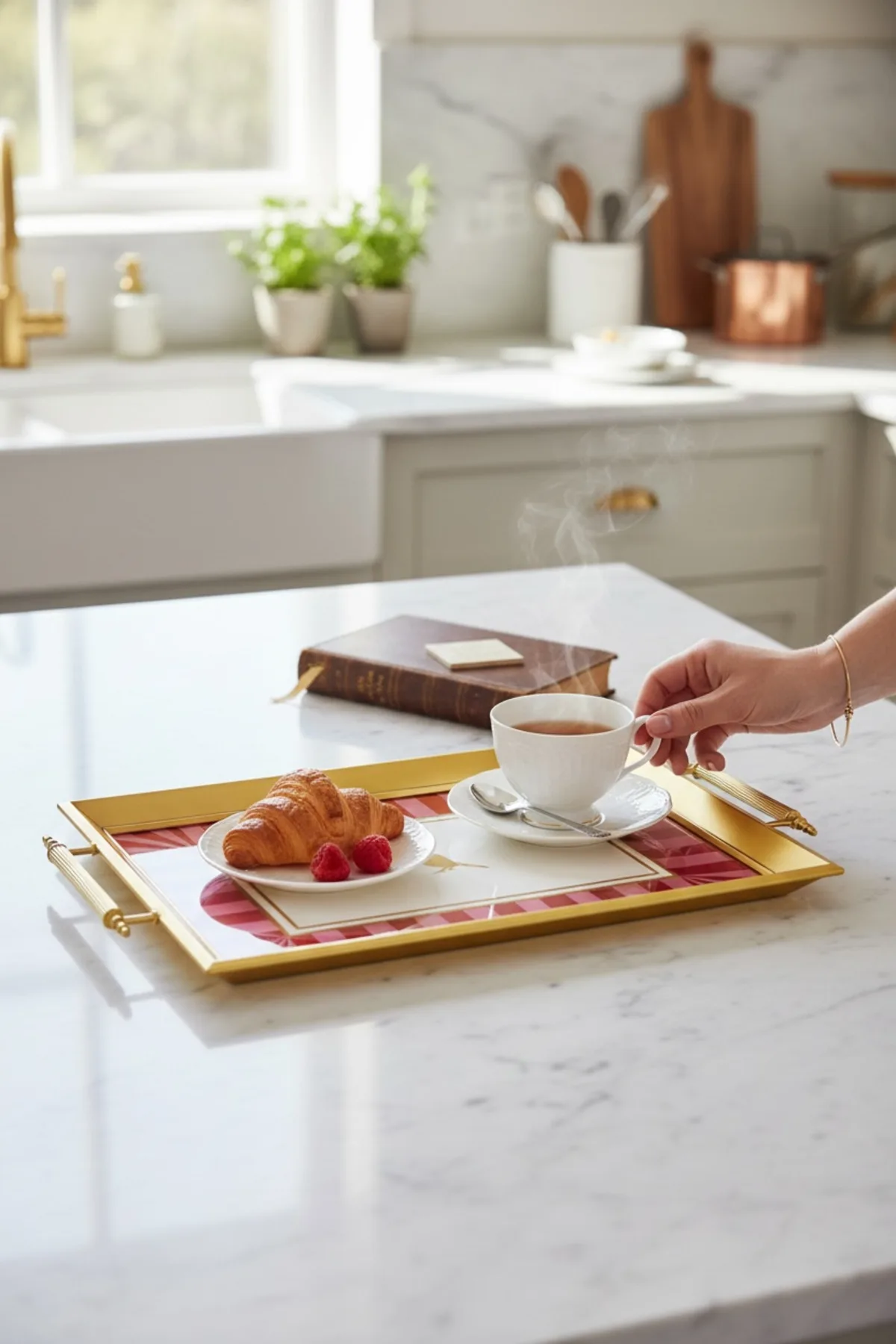 Kulplu Gold Tepsi Sunum Seti – Lüks ve Dekoratif Servis Aksesuarı