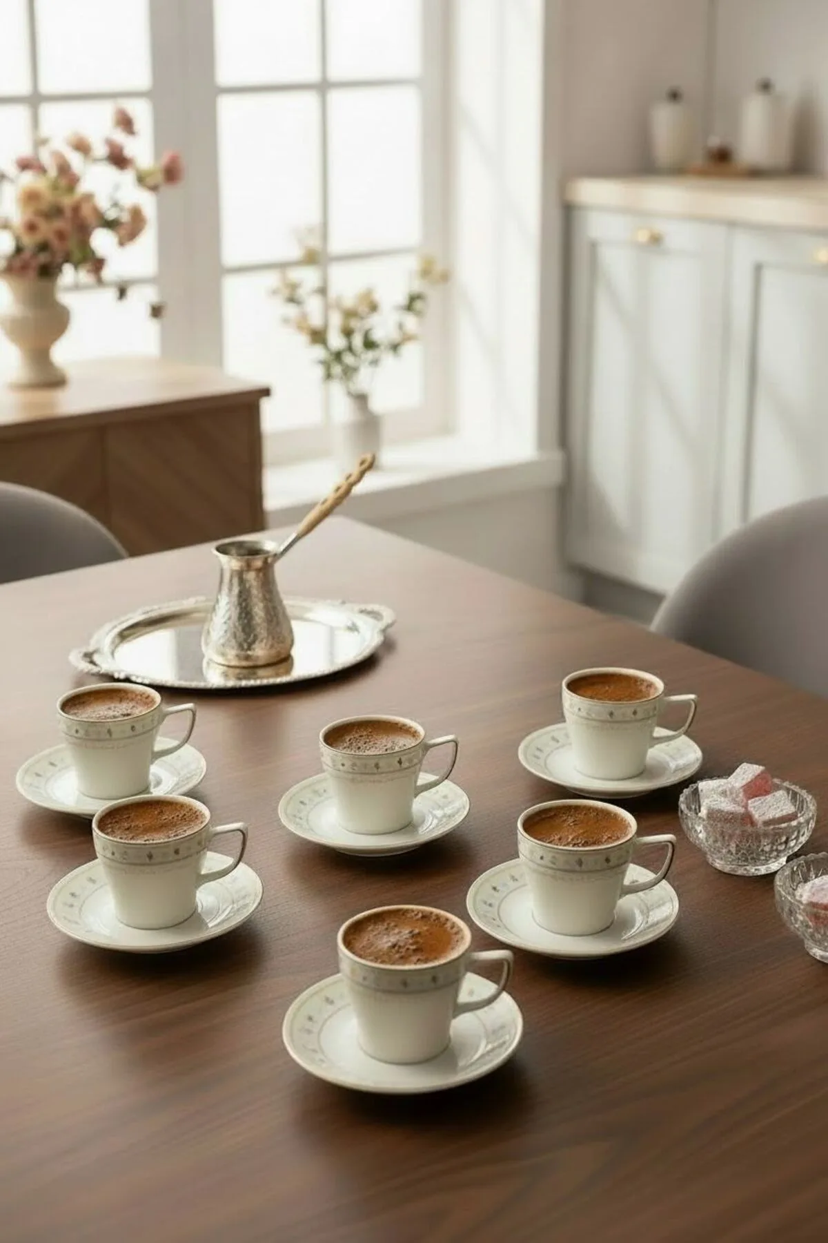 Acar Made With Love 6 Kişilik Kahve Fincanı Takımı | Dekoratif ve Zarif Sunum Seti