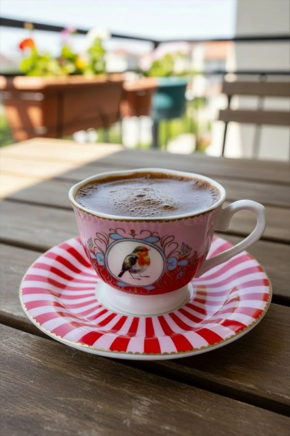 Acar Birdie 6 Kişilik Kuşlu Porselen Kahve Fincanı Takımı | Dekoratif Sunum Seti