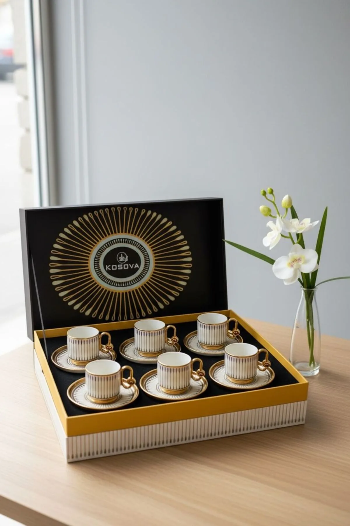Kosova 6’lı Damla Fincan Takımı | Modern ve Dekoratif Kahve Fincanı Seti