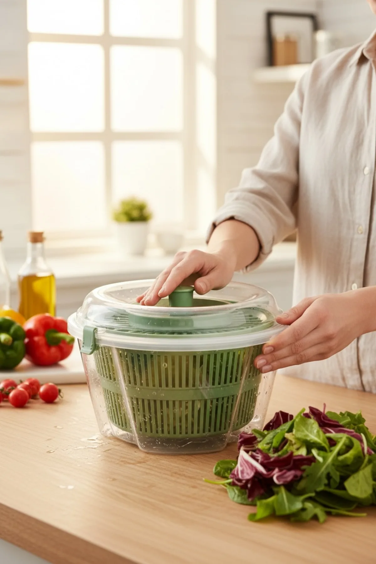 Vega Salata Kutusu Yeşil – Bölmeli Taşınabilir Lunch Box, Sızdırmaz Kapaklı