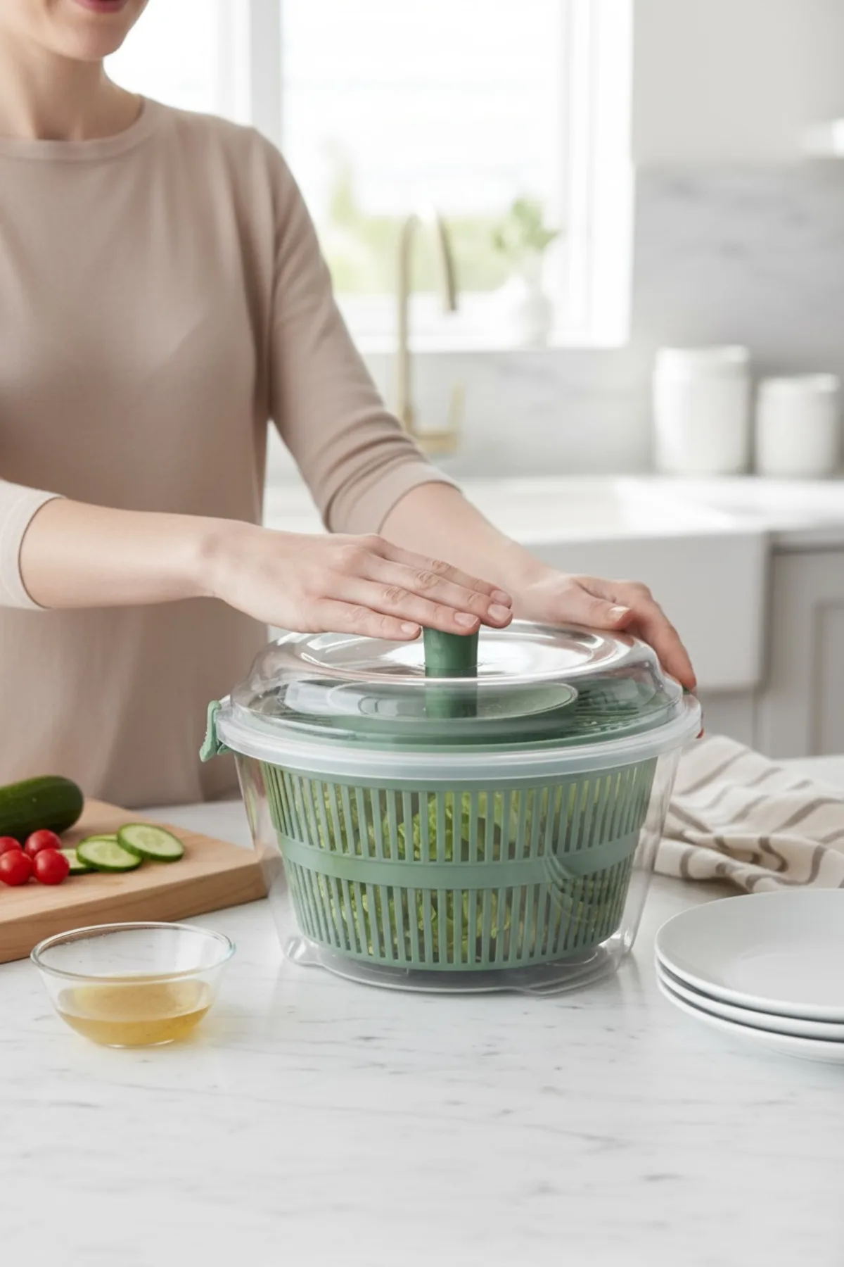 Vega Salata Kutusu Yeşil – Bölmeli Taşınabilir Lunch Box, Sızdırmaz Kapaklı