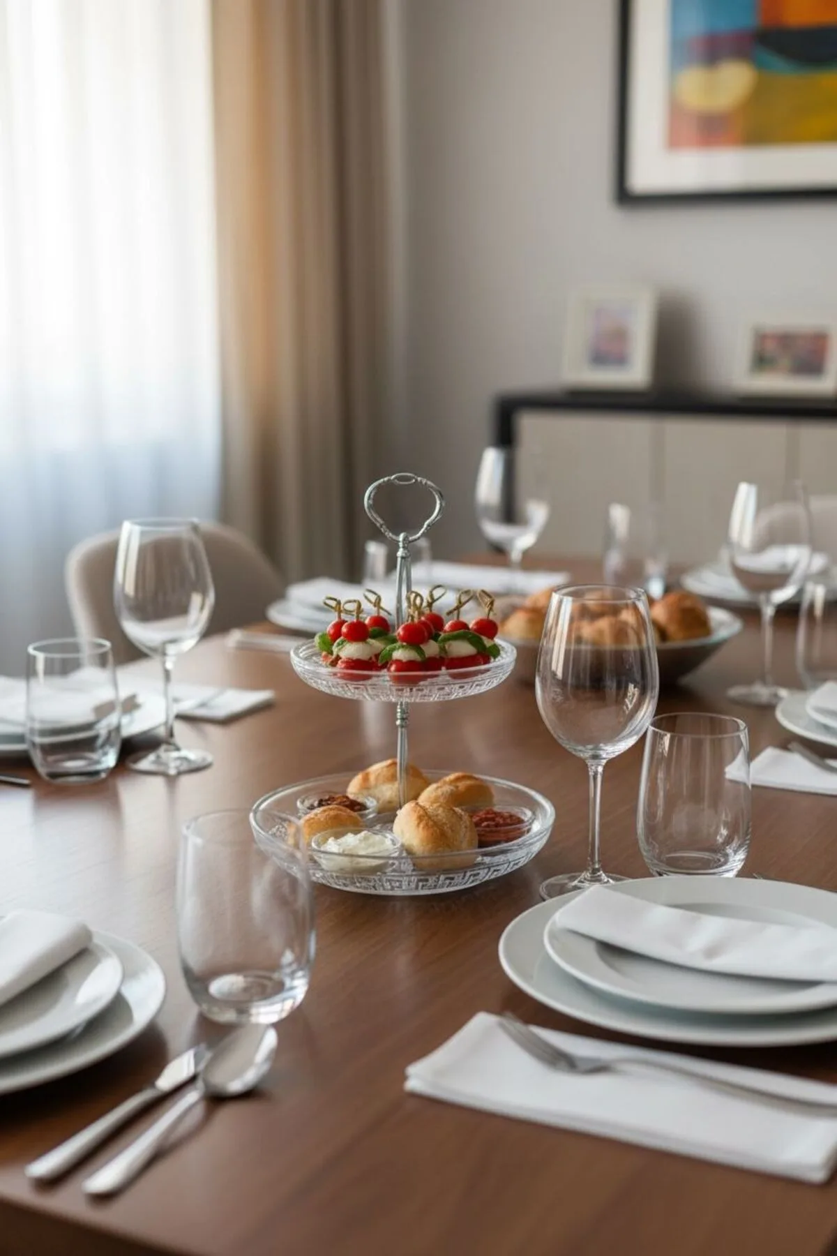 2 Katlı Cam Sunumluk | Şık Dekoratif Servis ve Sunum Standı