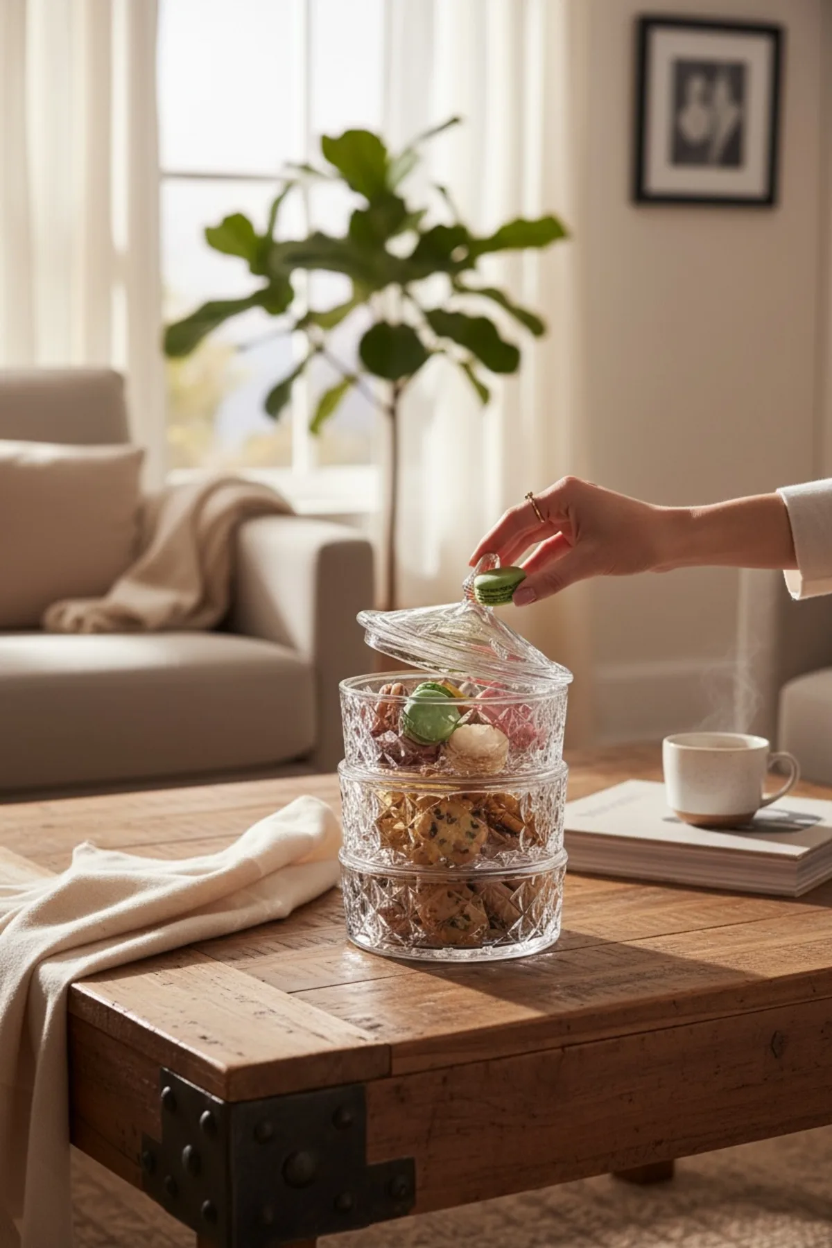 3 Katlı Kristal Cam Şekerlik – Kapaklı Cam Şekerlik, Çerezlik ve Lokumluk