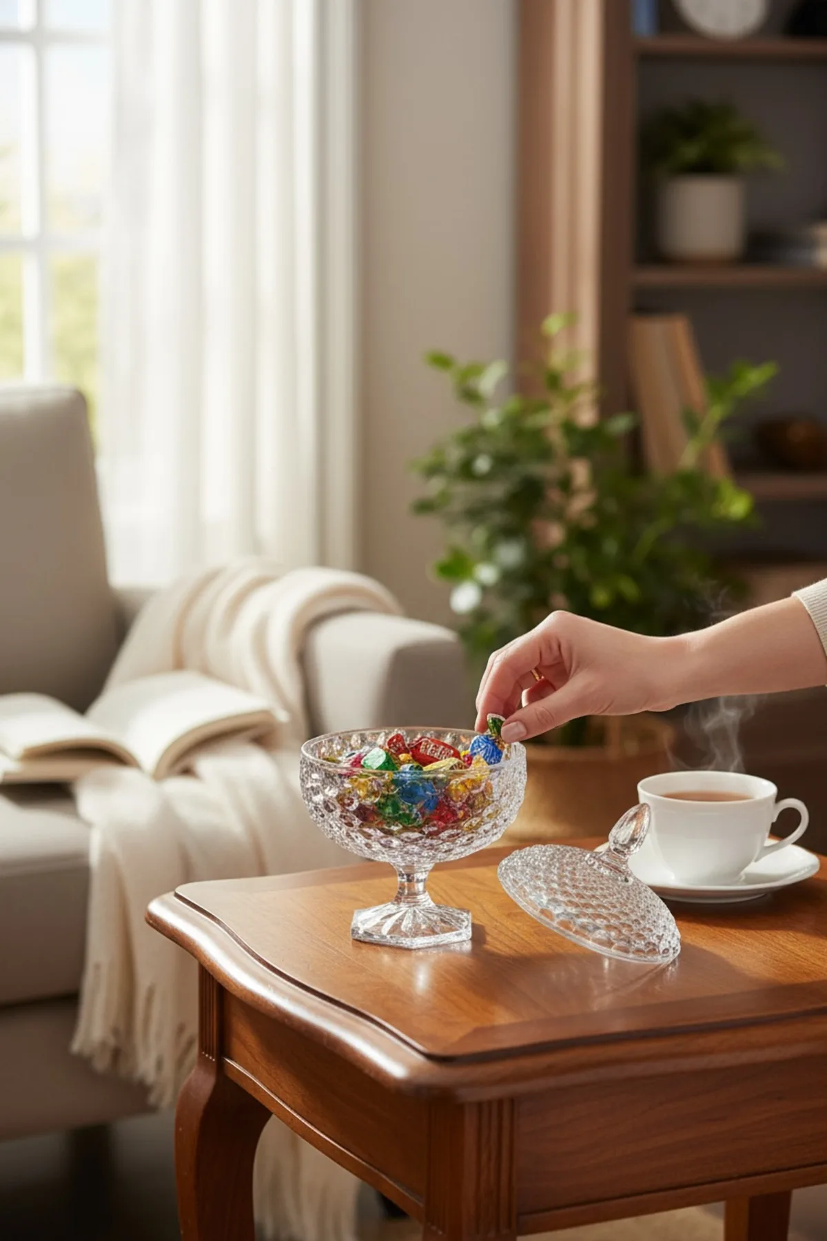 Balık Pullu Cam Şekerlik – Kapaklı Cam Şekerlik, Lokumluk ve Çerez Sunumluk