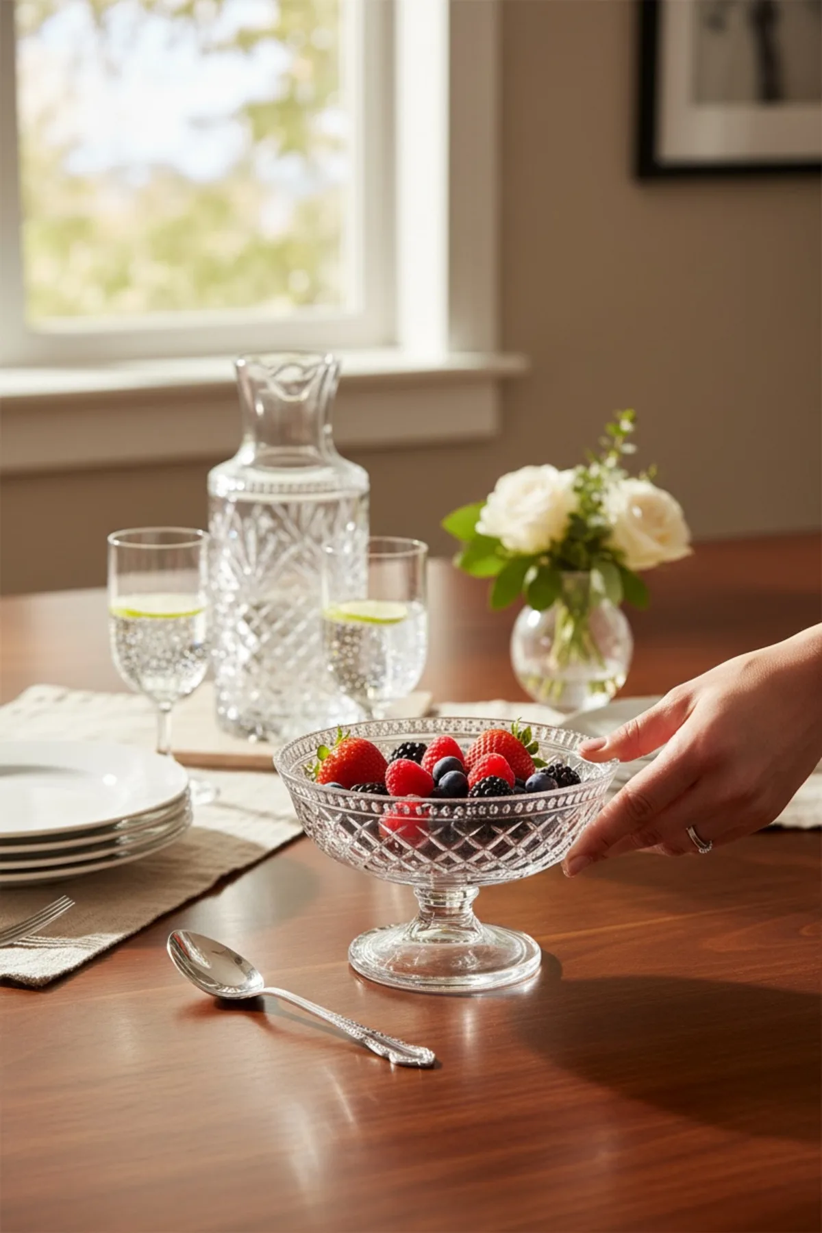 19 cm Cam Çanak Kase – Salata, Meyve ve Sunum İçin Şık Servis Kasesi