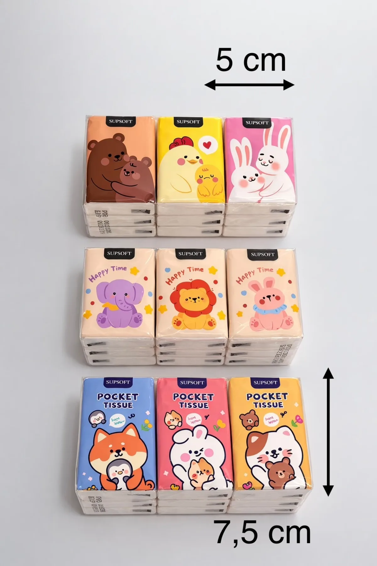 3 Paket 9’lu Karışık Cep Mendili/ 27 Mini Paket