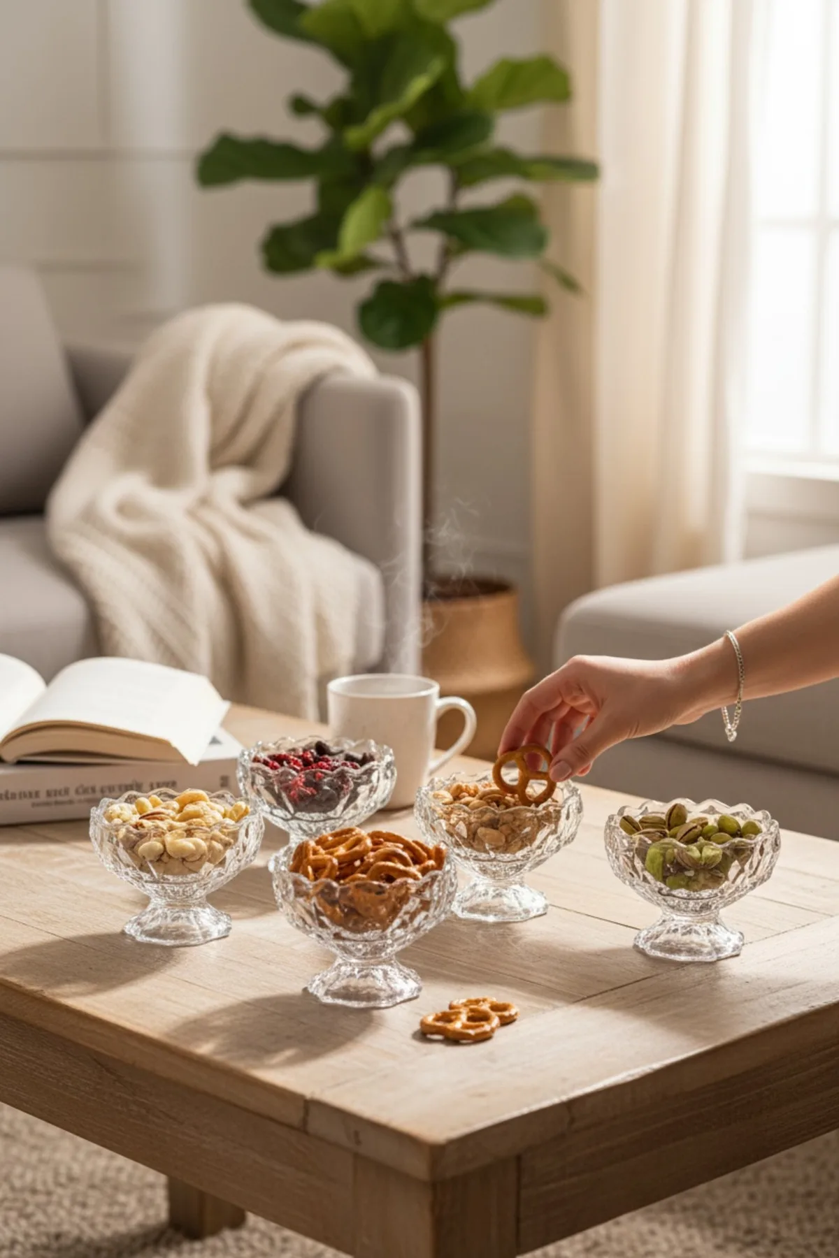 Rocks Ayaklı Sunumluk – Şık Cam Servis ve İkram Kasesi, Dekoratif Sunumluk