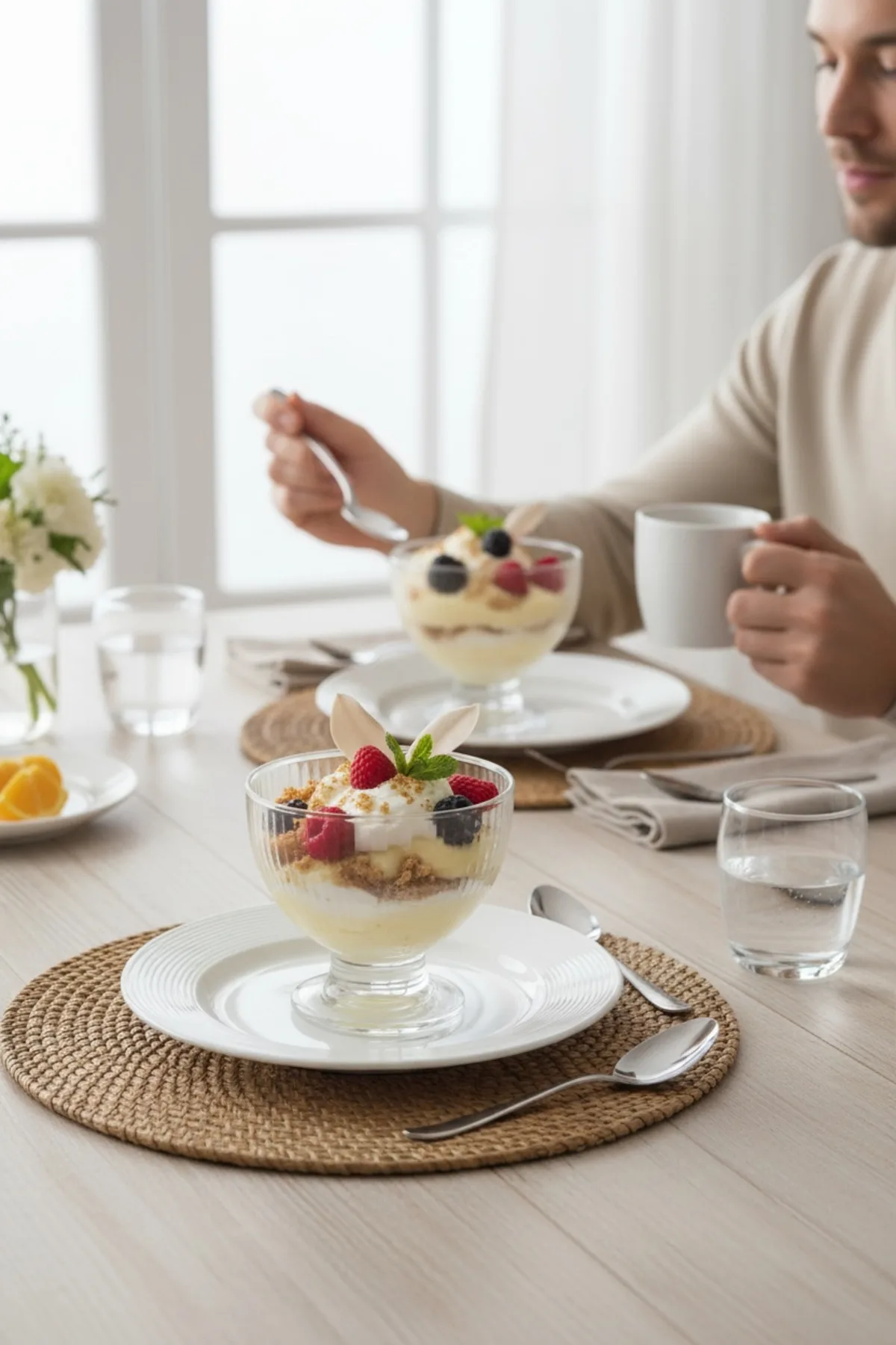 Line Ayaklı Magnolya Kasesi – Şık Cam Sunum ve İkram Kasesi, Dekoratif Servis Kasesi