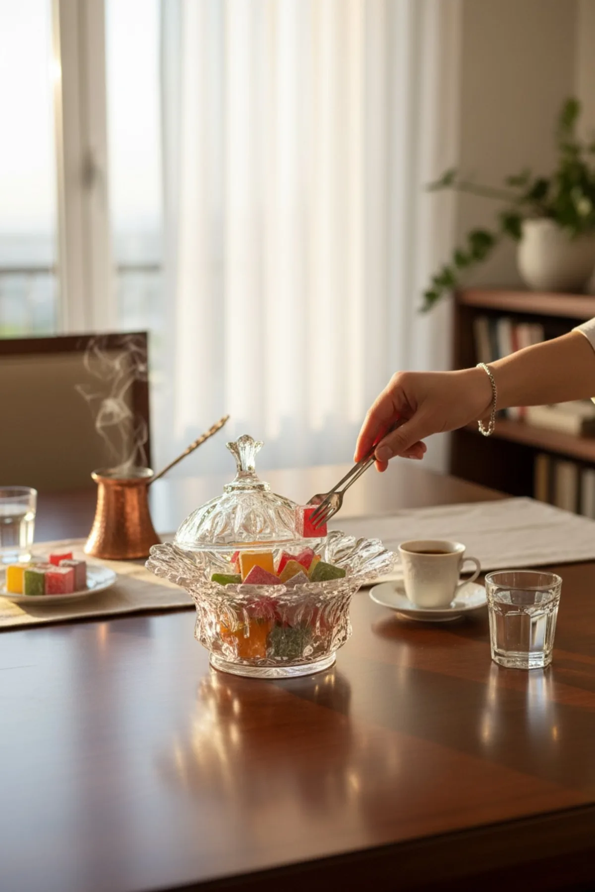 Sado Cam Şekerlik – Şık Kapaklı Şekerlik, Lokum ve Çerez Sunumluk