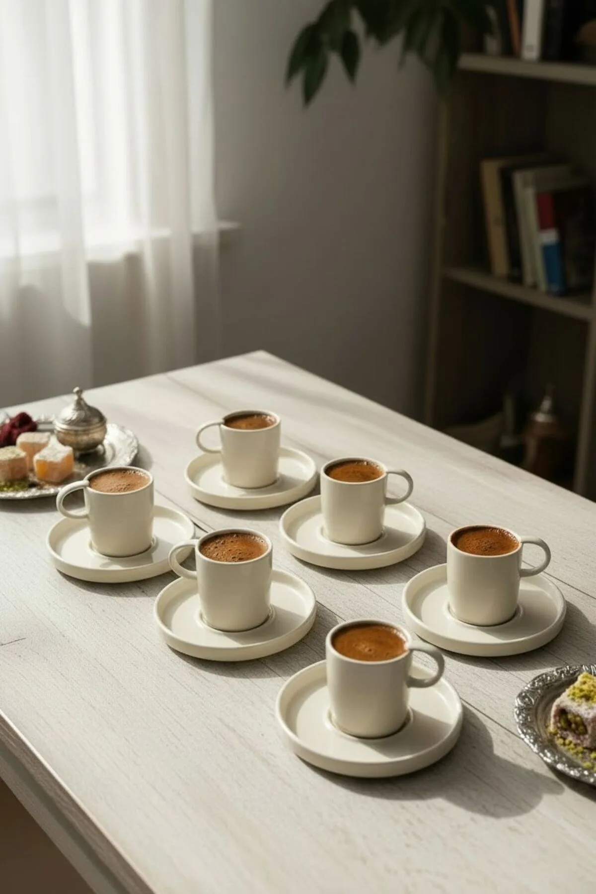Miley 6’lı Beyaz Porselen Kahve Fincanı Seti | Şık Kahve Sunum Takımı