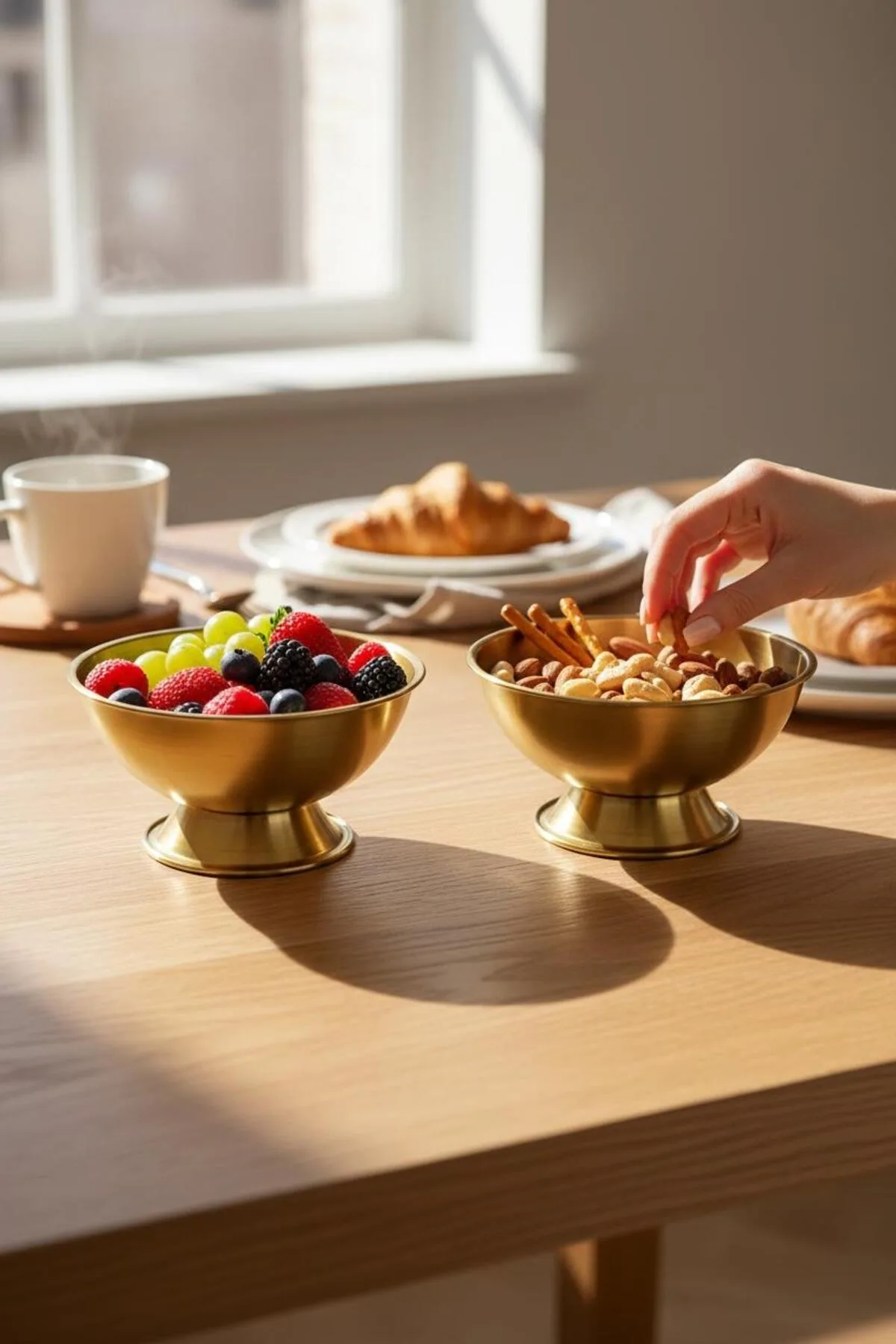 2’li Ayaklı Gold Sunumluk – 11,5 cm Dekoratif Küçük Sunum Kaseleri