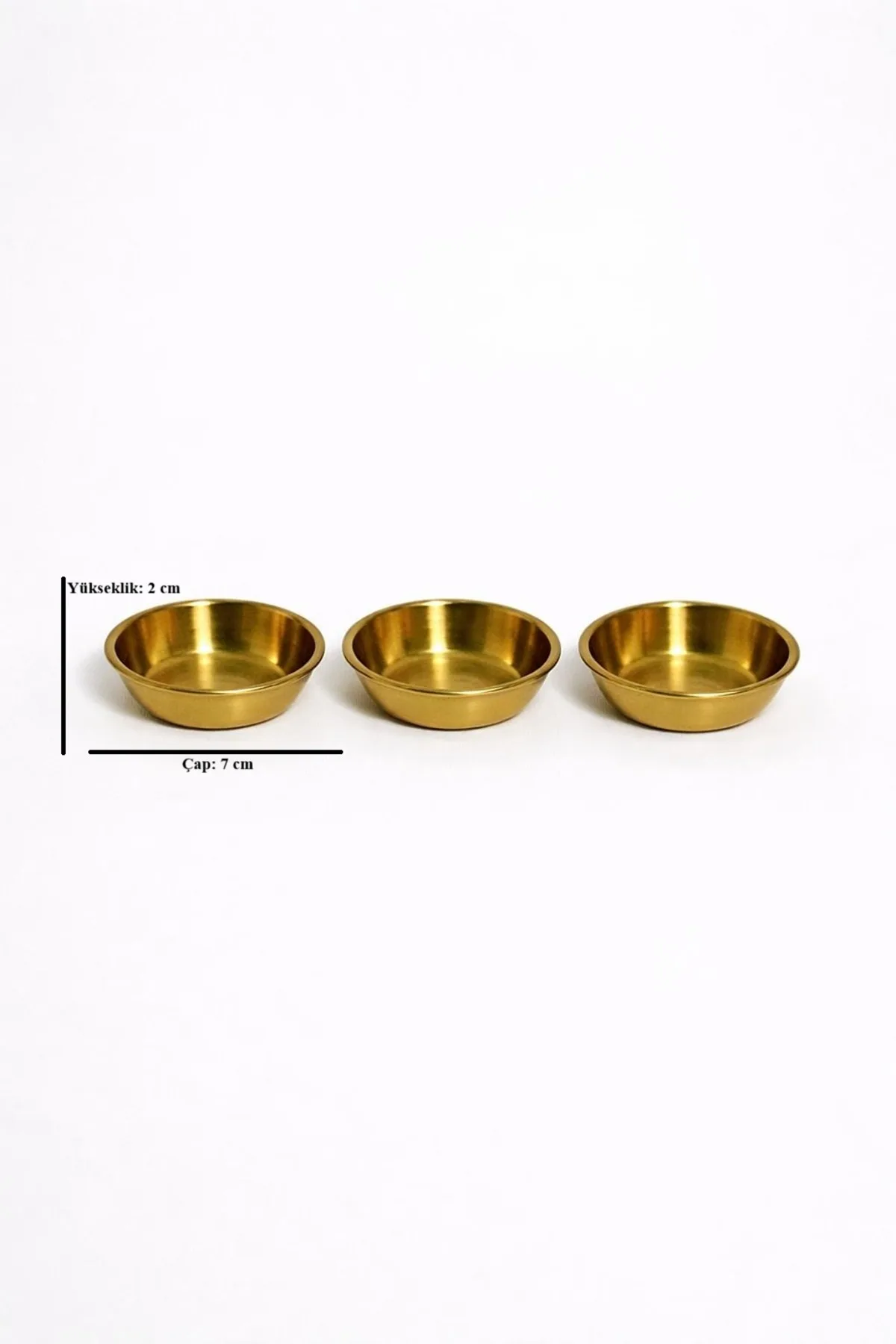 3’lü Gold Minik Kase Seti – 7 cm Dekoratif Sunum Kaseleri, Kahvaltı ve Meze Kaseleri