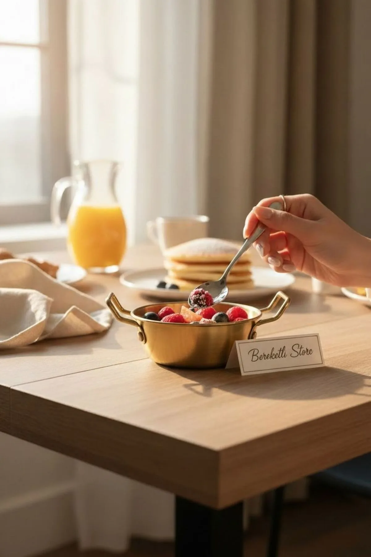 2’li Kulplu Tava Görünümlü Mini Gold Sunumluk Seti – Dekoratif Küçük Sunum Tabağı