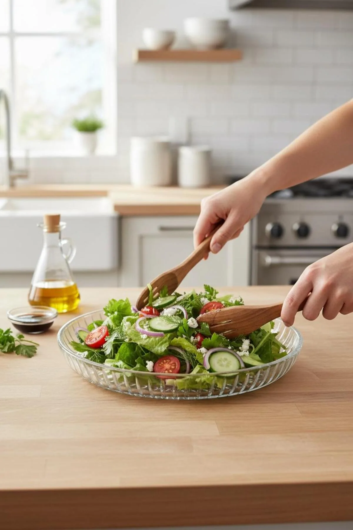 Geniş Cam Salata Kasesi – Büyük Boy Servis ve Meyve Kasesi