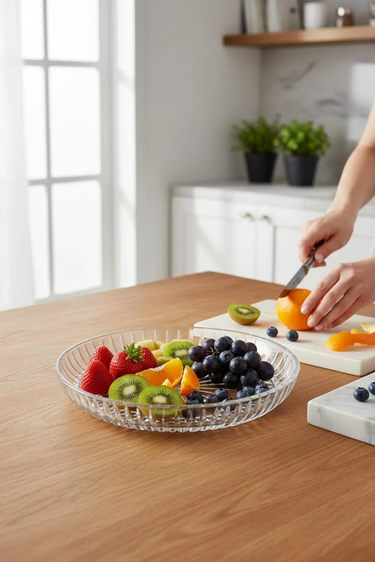 Geniş Cam Salata Kasesi – Büyük Boy Servis ve Meyve Kasesi