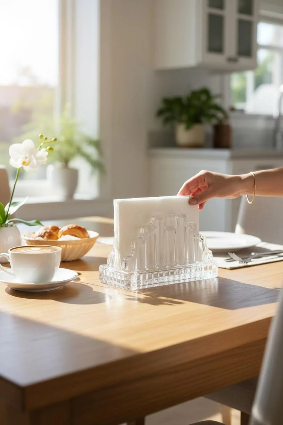 Cam Peçetelik – Şeffaf Masa Üstü Peçete Tutucu I Peçete Standı