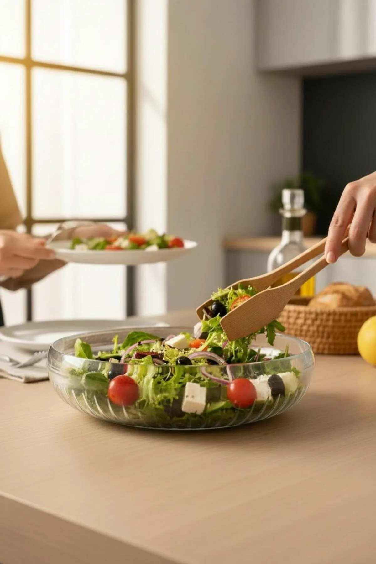 Büyük Boy Cam Salata Kasesi – Geniş Servis Kasesi, Meyve Sunum Kasesi