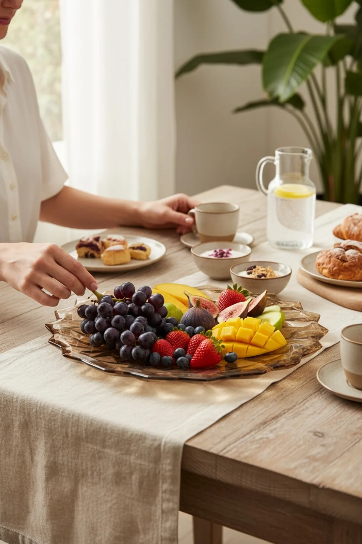 Cam Meyvelik – Dekoratif Sunumluk, Şık Servis Tabağı Gold