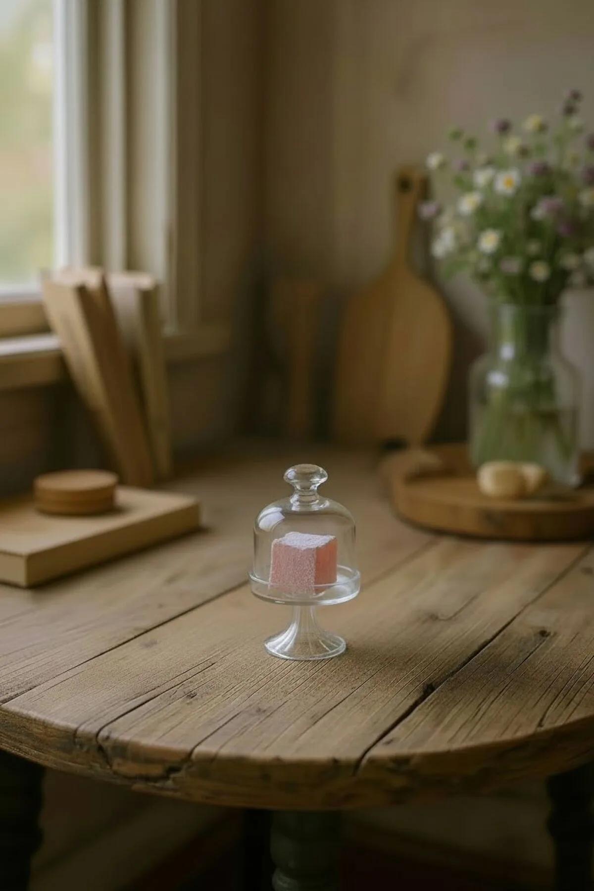 Kapaklı Cam Şeker Fanusu | Dekoratif Lokumluk & Sunumluk