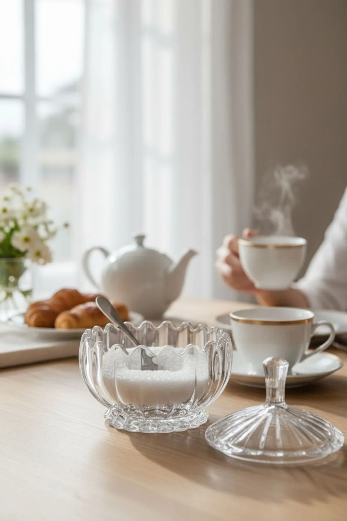 Kapaklı Kristal Tasarım Şekerlik – 110 mm | Dekoratif Lokumluk & Çikolatalık