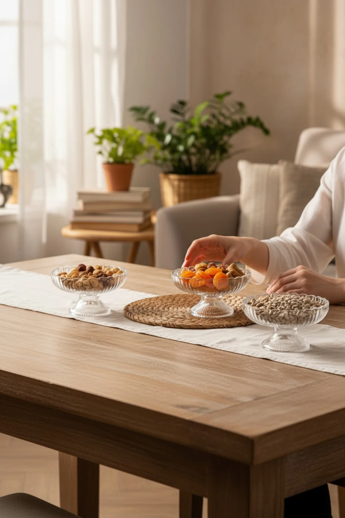 Lara 3’lü Çerezlik Seti – Cam Sunum Kasesi, Mezelik & Kahvaltılık Set