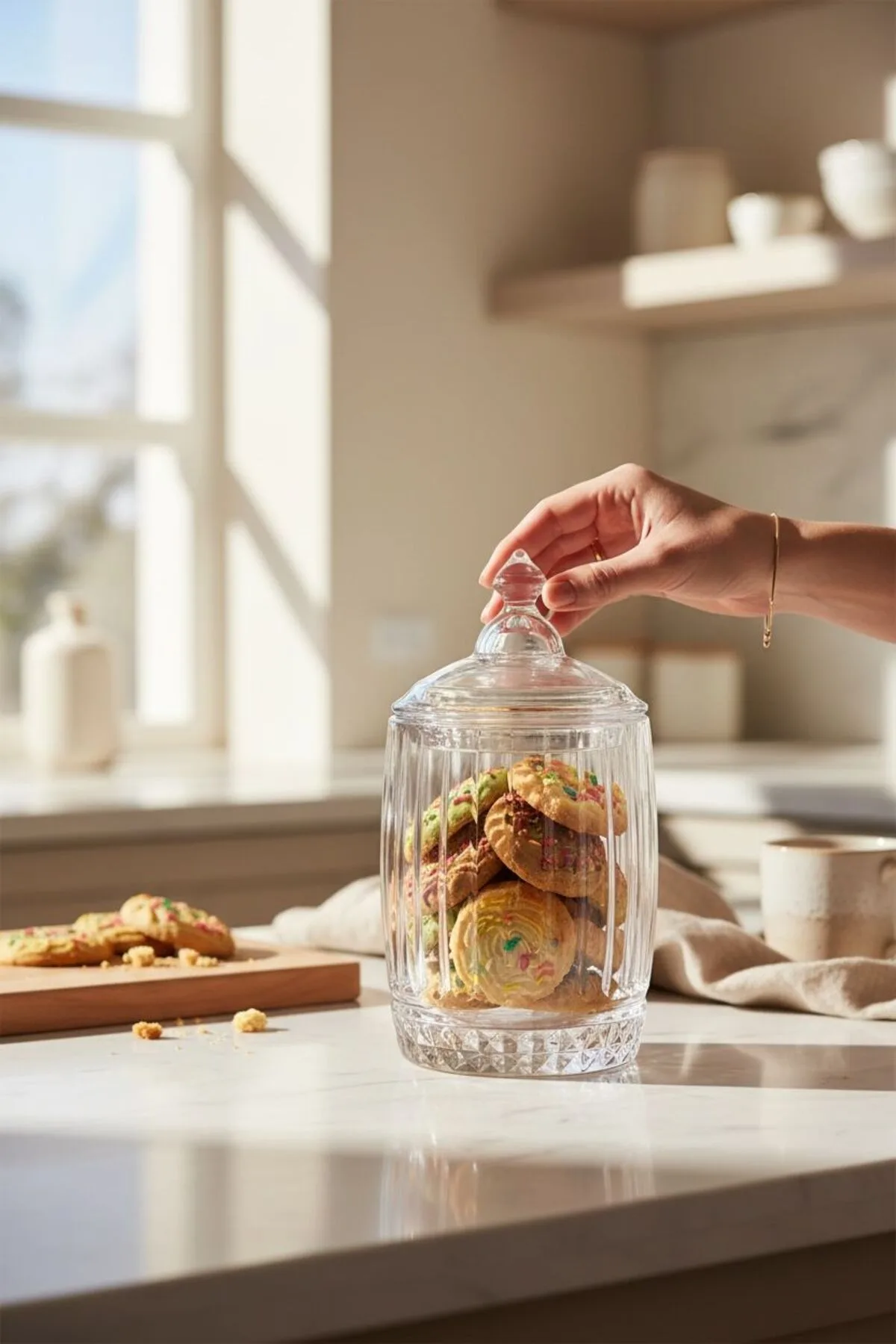 Uzun Kapaklı Kristal Cam Şekerlik | Dekoratif Lokumluk & Çikolatalık