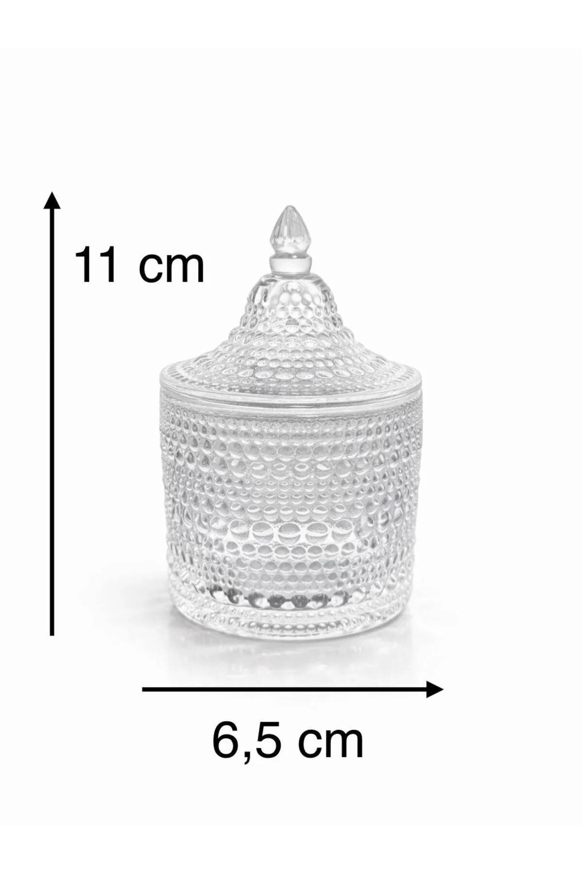 90 ML Damla Desenli Cam Lokumluk – Dekoratif Şekerlik & Çerezlik Sunumluk