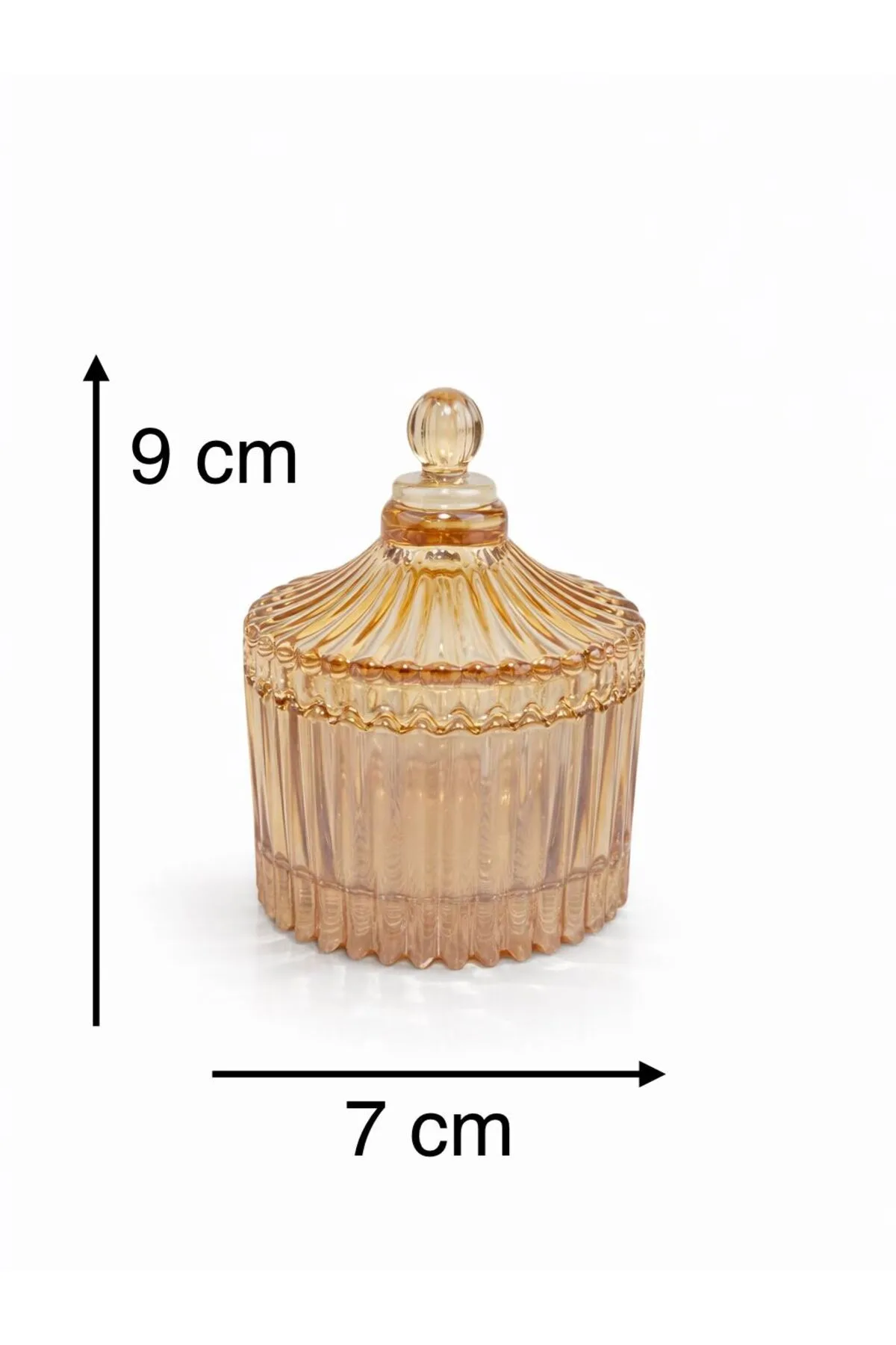 90 ML Line Çizgili Cam Lokumluk – Dekoratif Şekerlik & Çerezlik Sunumluk