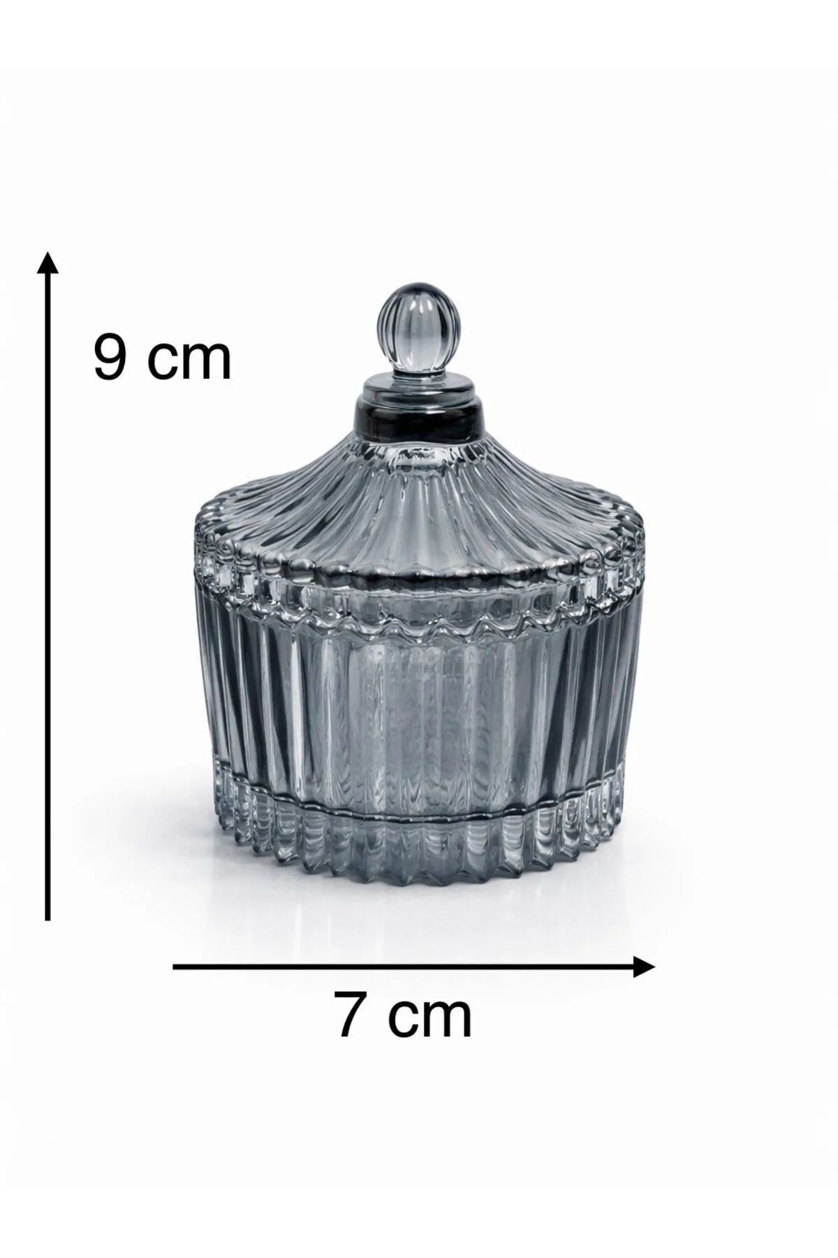 90 ML Line Çizgili Cam Lokumluk – Dekoratif Şekerlik & Çerezlik Sunumluk