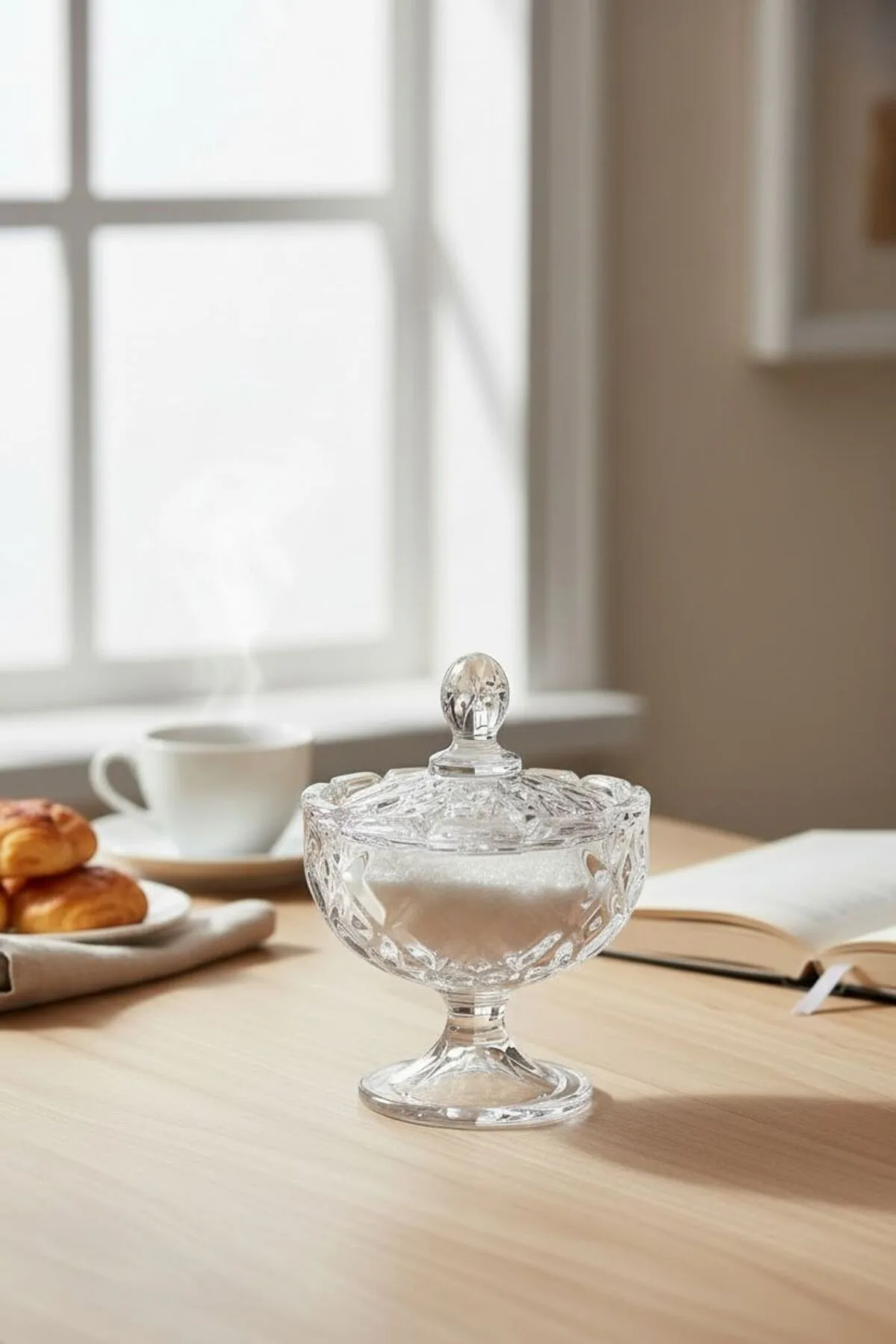 Ayaklı Kristal Cam Şekerlik | Kapaklı Şekerlik, Lokumluk, Dekoratif Sunumluk