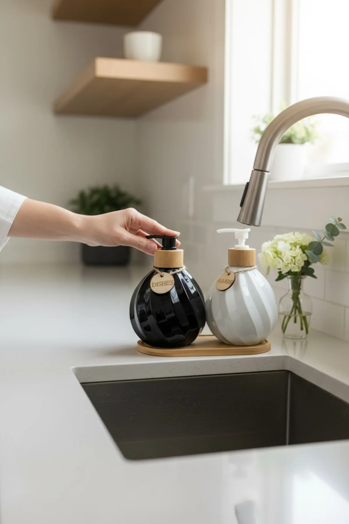 İtalyan Sıvı Sabunluk 2x400 ml – Şık ve Modern Sıvı Sabun Dispenseri