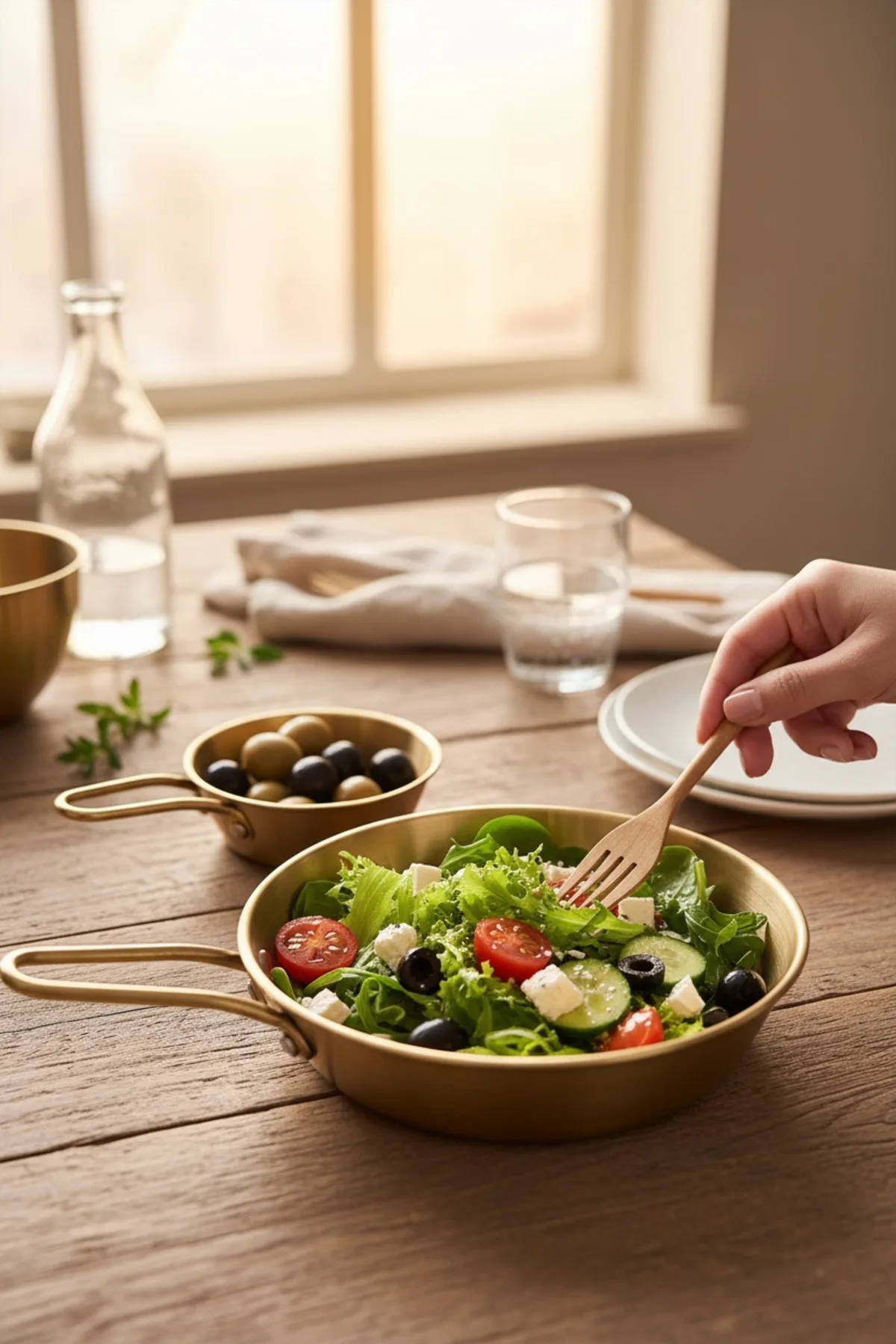 2'li Kulplu Gold Sunumluk Tava Görünümlü Meze Zeytin Tabağı