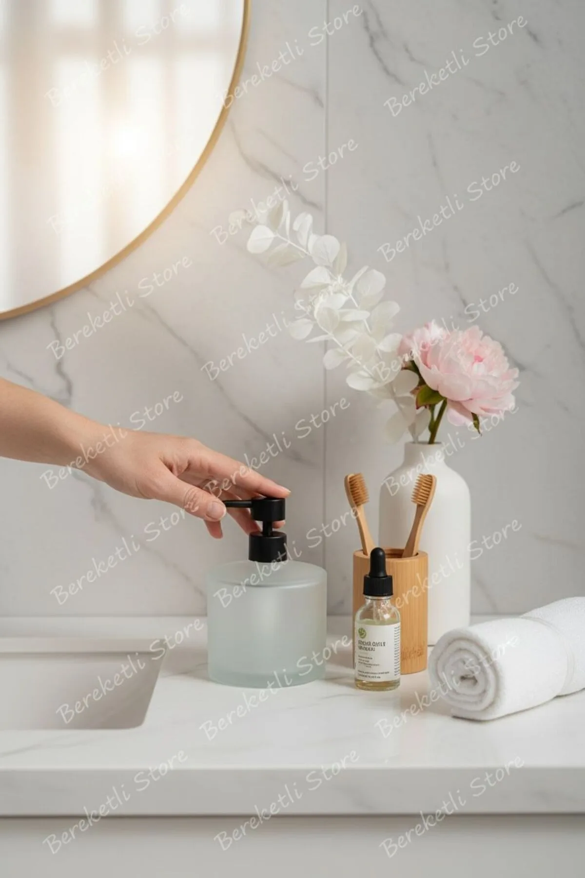Premium Sıvı Sabunluk | Modern Tasarım | Dayanıklı Beyaz
