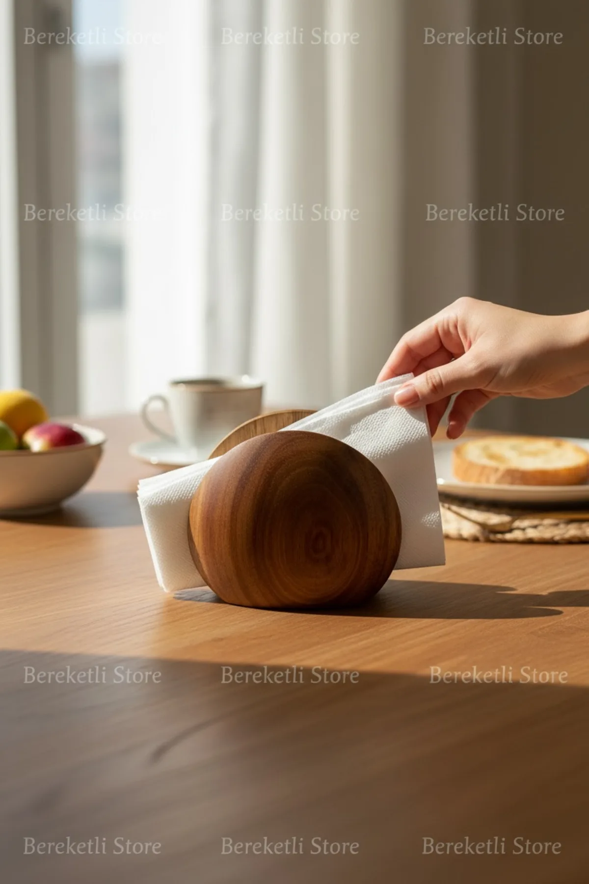 Akasya Peçetelik | Doğal Ahşap Masa Üstü Peçete Tutucu