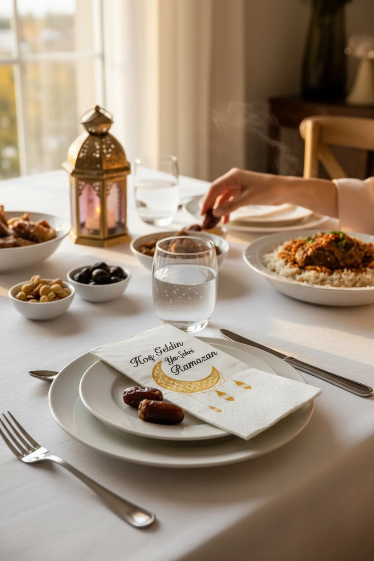 Ramazan Ayına Özel Baskılı Desenli İftar Peçetesi 25'li Paket