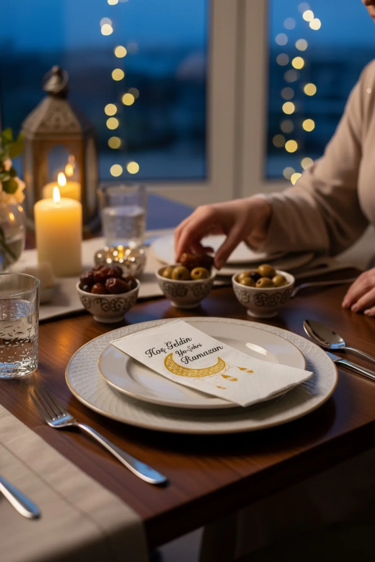 Ramazan Ayına Özel Baskılı Desenli İftar Peçetesi 25'li Paket