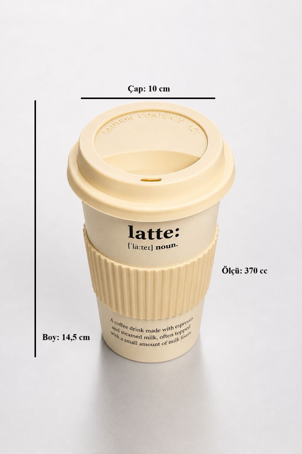 Kahverengi Porselen Travel Mug | Kapaklı Taşınabilir Kahve Kupası