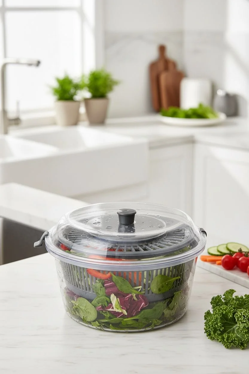 Vega Salata Kurutucu Gri– Bölmeli Taşınabilir Lunch Box, Sızdırmaz Kapaklı