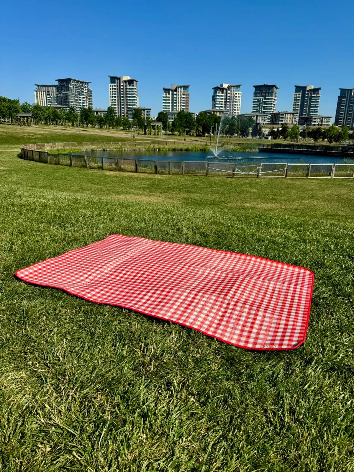Pötikare Desenli Piknik Örtüsü | Çantalı Alüminyum İzolasyonlu Katlanabilir Kamp Plaj ve Piknik Matı 100