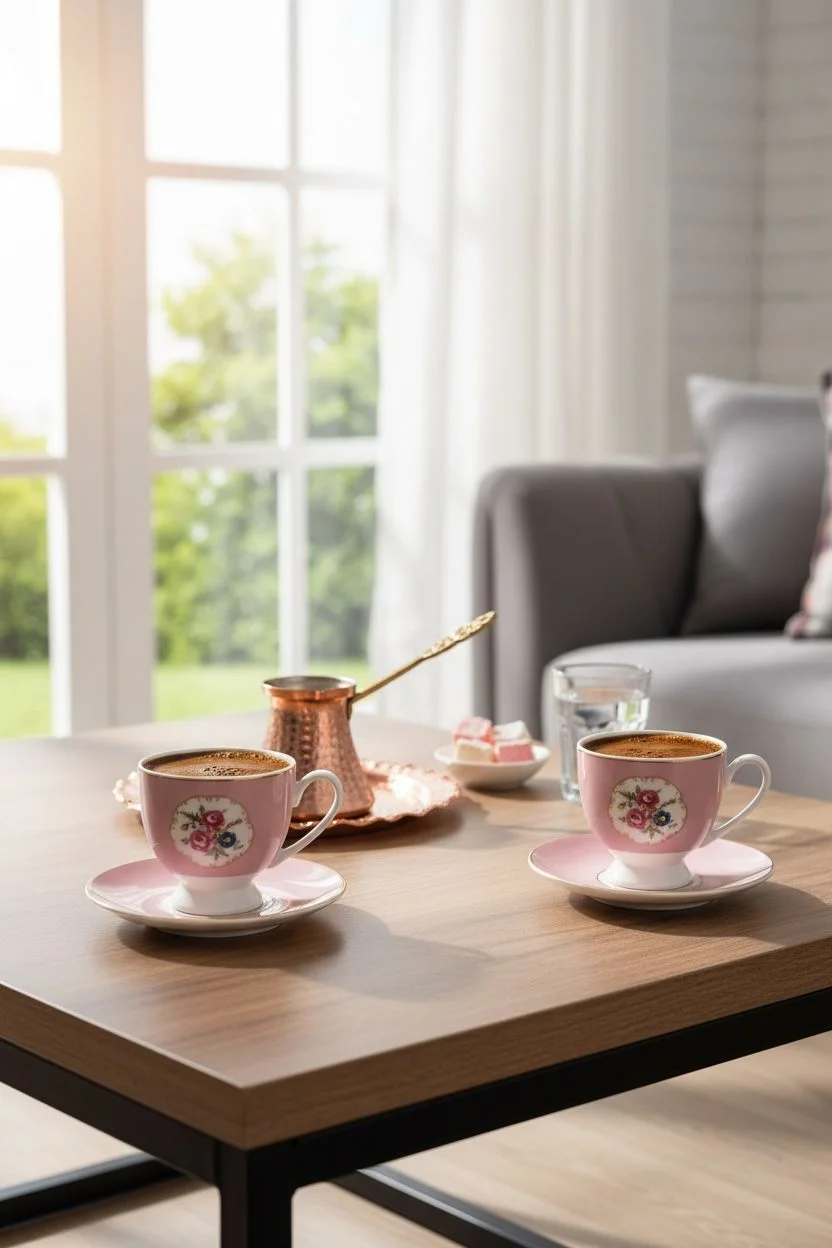 Mien Serena 2'li Kahve Fincanı Takımı 90 ml | Dekoratif Şık Fincan Seti Kahve Sunumluk