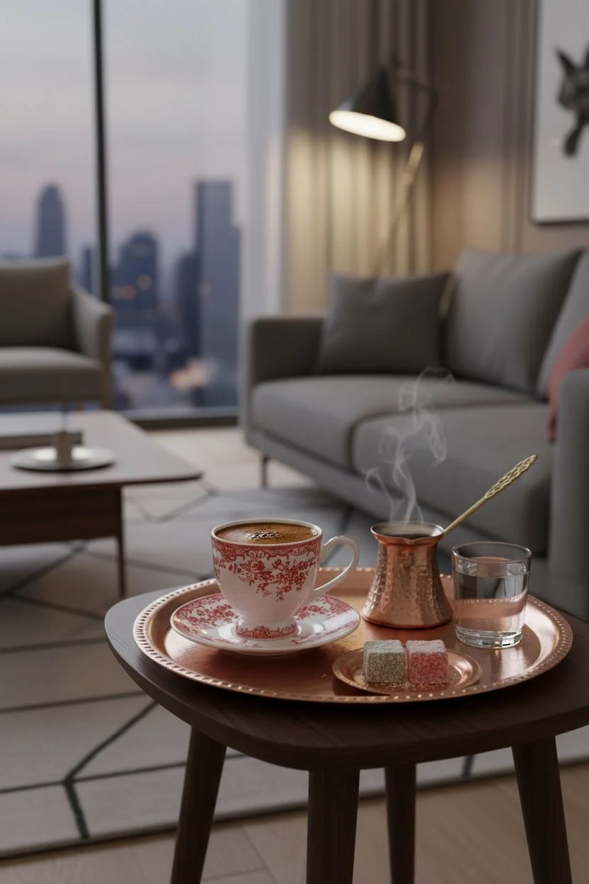 Mien Simay Etnik Model 2'li Kahve Fincanı Takımı 90 ml | Dekoratif Desenli Kahve Fincan Seti