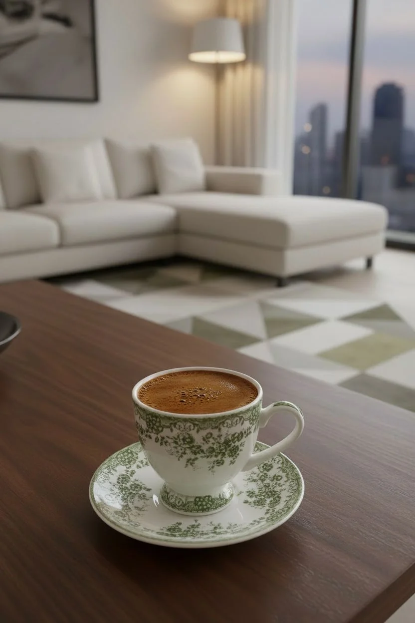 Mien Simay Etnik Model 2'li Kahve Fincanı Takımı 90 ml | Dekoratif Desenli Kahve Fincan Seti