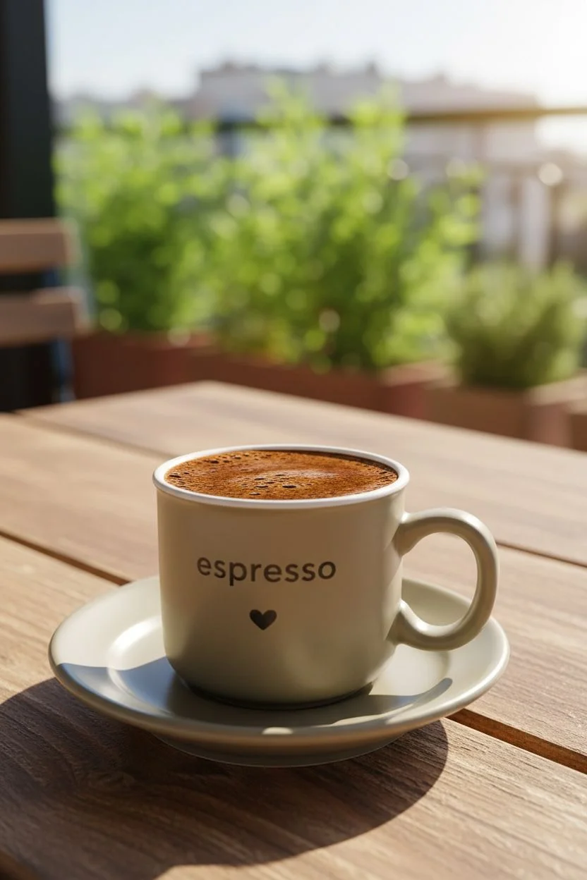 Mien Earth Espresso Yazılı Kalpli 2'li Kahve Fincanı Takımı | Dekoratif Kahve Fincan Seti Şık Kahve Sunumluk