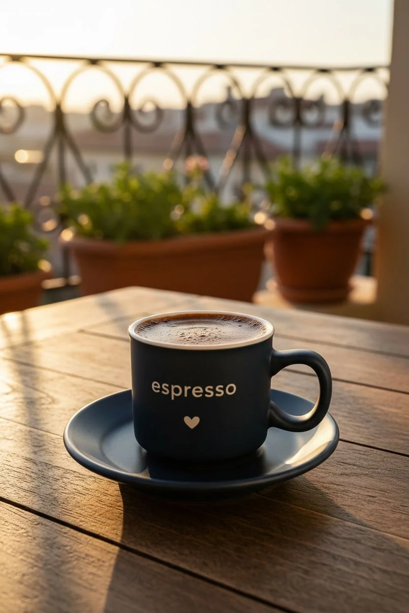 Mien Earth Espresso Yazılı Kalpli 2'li Kahve Fincanı Takımı | Dekoratif Kahve Fincan Seti Şık Kahve Sunumluk
