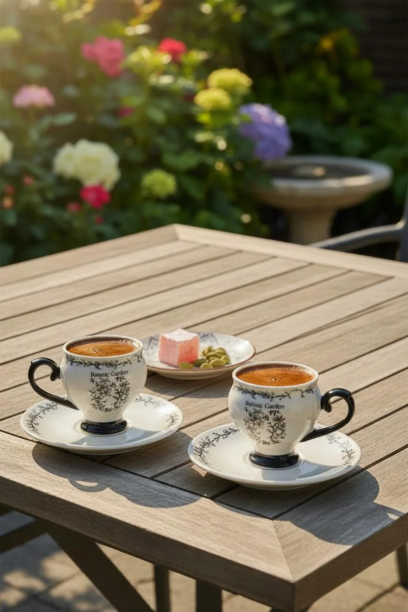 Mien Revol Yaprak Detaylı 2'li Kahve Fincanı Takımı 90 ml | Dekoratif Kahve Fincan Seti