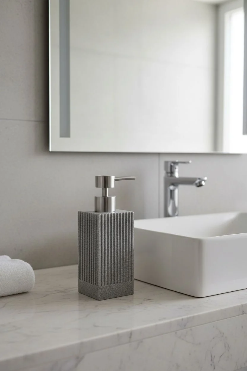 Acar Çizgili Taş Görünümlü Sıvı Sabunluk | Dekoratif Banyo ve Mutfak Sabunluğu