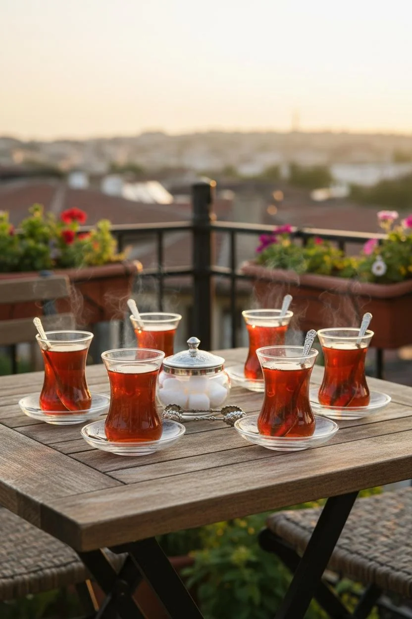 Lav Demet 6’lı İnce Bel Cam Çay Bardağı – Şık ve Zarif Çay Bardağı
