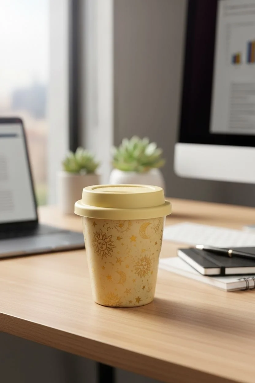 Emsan Kapaklı  Porselen Mug | 300 ml  Kapaklı Kahve Bardağı