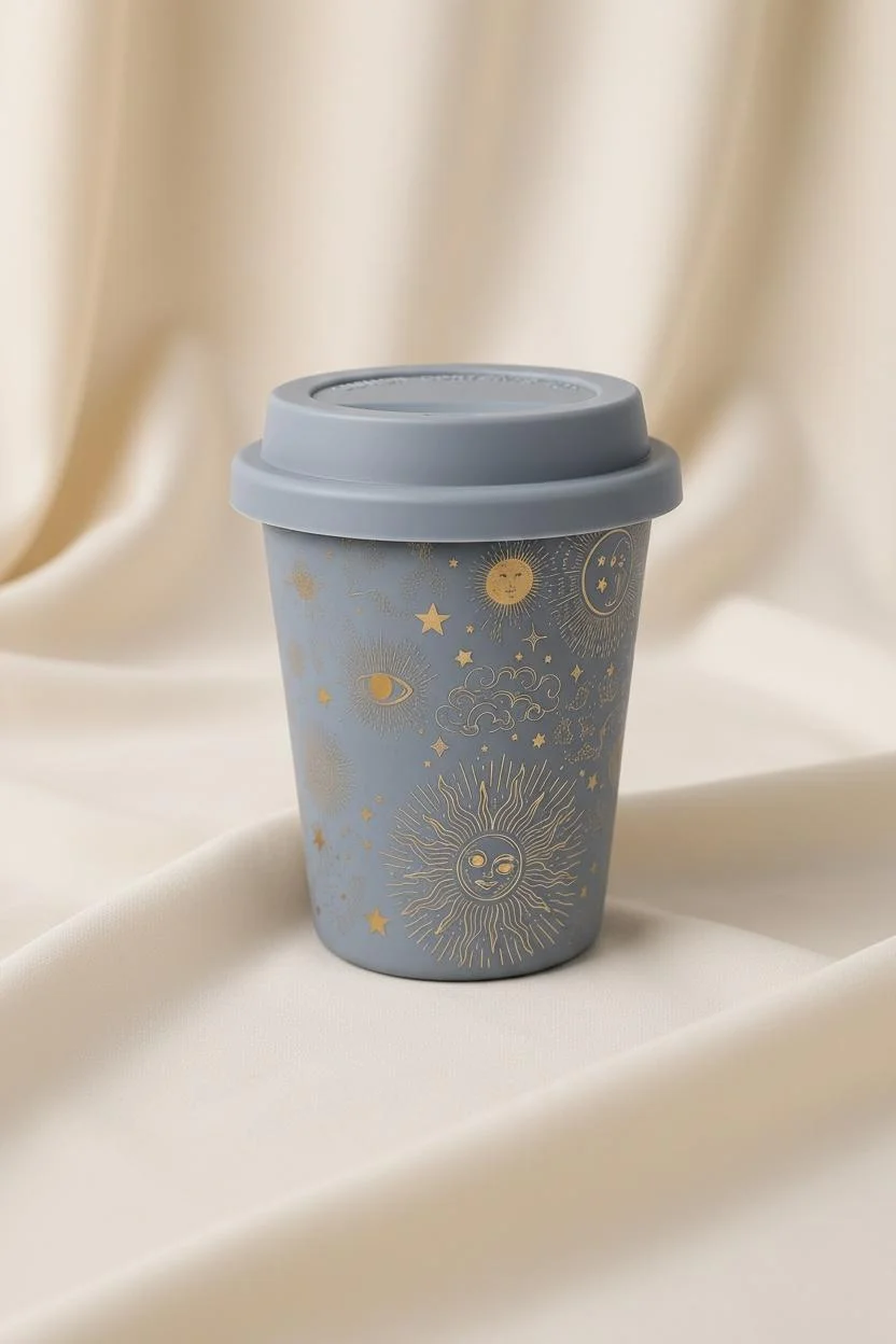 Emsan Kapaklı  Porselen Mug | 300 ml  Kapaklı Kahve Bardağı